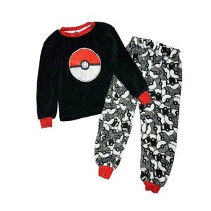 Pokemon Pokeball Fleece 2-Piece PJ Set Black